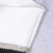 Load image into Gallery viewer, Black &amp; White Rhinestone Bow Mini Dress PREORDER
