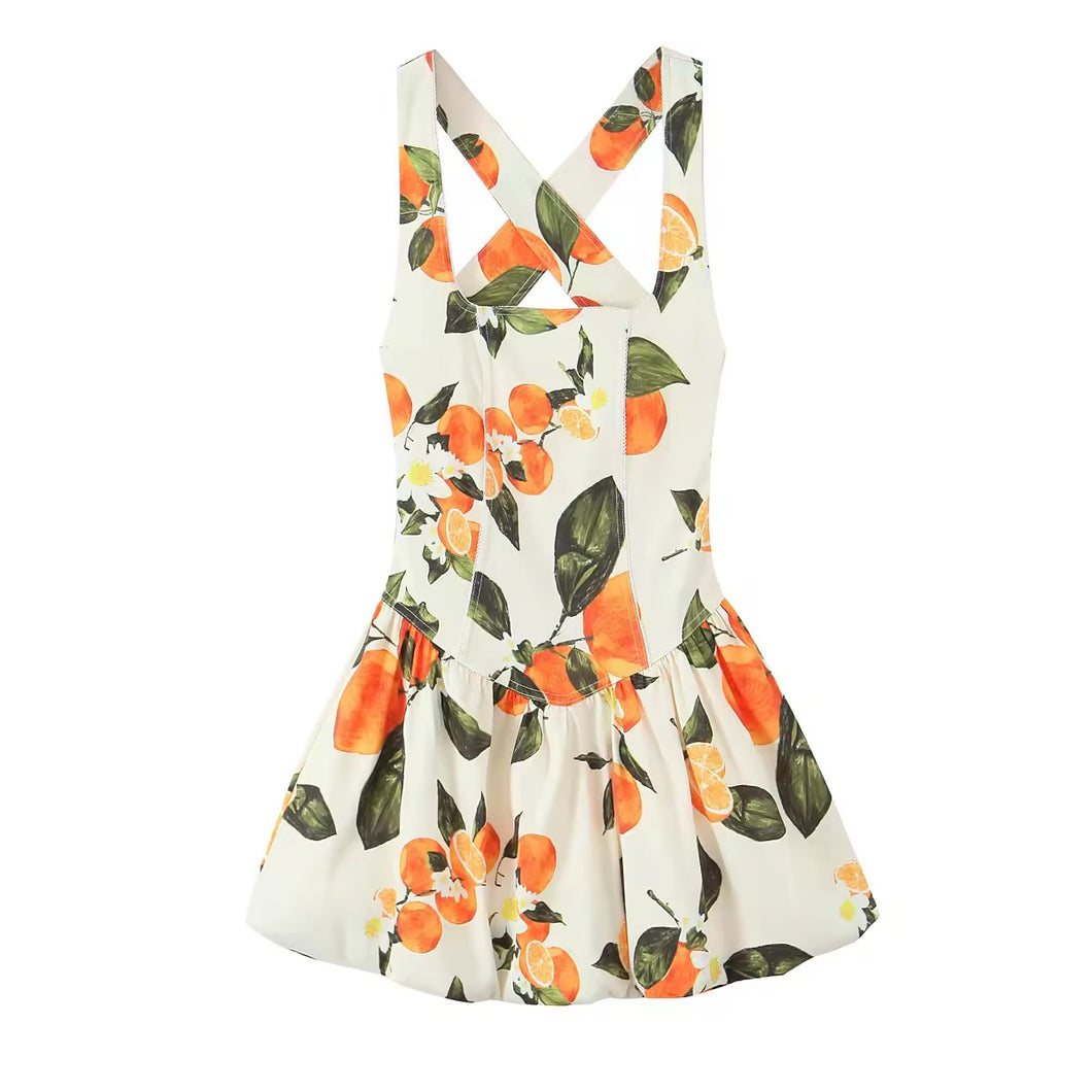 Orange Mini Bubble Dress