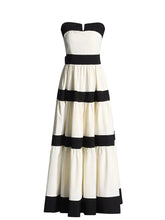 Load image into Gallery viewer, White and Black Bow Maxi Dress PREORDER
