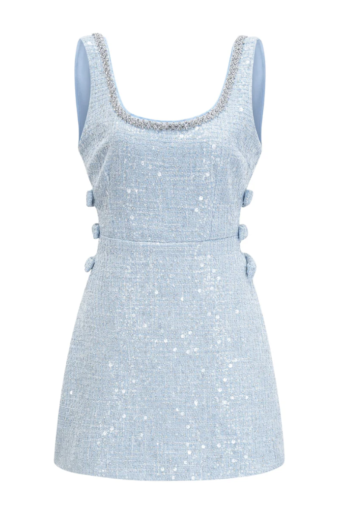 Julie Sequin Tweed Mini Dress