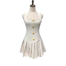 Load image into Gallery viewer, Tweed Halter Mini Dress PREORDER
